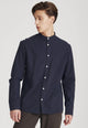 Second hand flannel shirt WES made from organic cotton - Midnight Blue - N/A - XL
