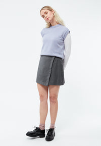 Givn Berlin Asymetrischer Rock GBVIVI aus Wolle Skirt Medium Grey