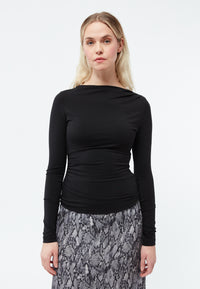Givn Berlin Asymetrisches Longsleeve GBRONJA aus TENCEL™ Longsleeve Black (Tencel)