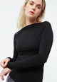 Givn Berlin Asymetrisches Longsleeve GBRONJA aus TENCEL™ Longsleeve Black (Tencel)