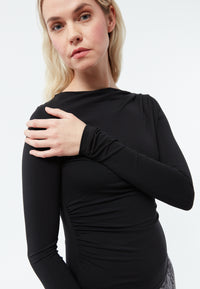 Givn Berlin Asymetrisches Longsleeve GBRONJA aus TENCEL™ Longsleeve Black (Tencel)