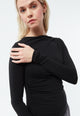 Givn Berlin Asymetrisches Longsleeve GBRONJA aus TENCEL™ Longsleeve Black (Tencel)