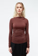 Givn Berlin Asymetrisches Longsleeve GBRONJA aus TENCEL™ Longsleeve Burned Brown (Tencel)