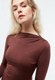 Givn Berlin Asymetrisches Longsleeve GBRONJA aus TENCEL™ Longsleeve Burned Brown (Tencel)