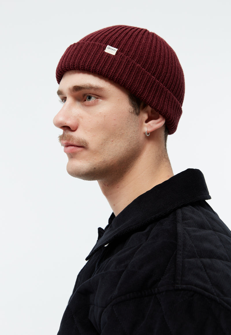 Givn Berlin Beanie GBCHRISTOF aus Bio-Baumwolle Beanie Burgundy