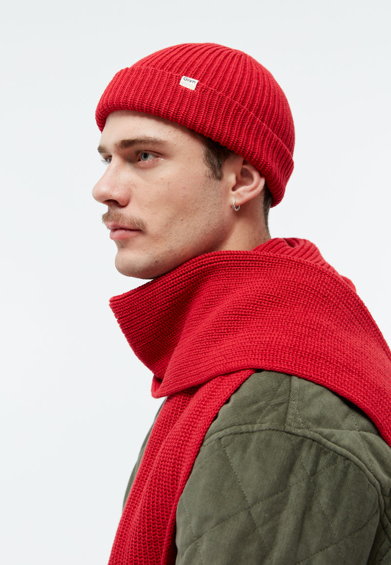 Givn Berlin Beanie GBCHRISTOF aus Bio-Baumwolle Beanie Crimson