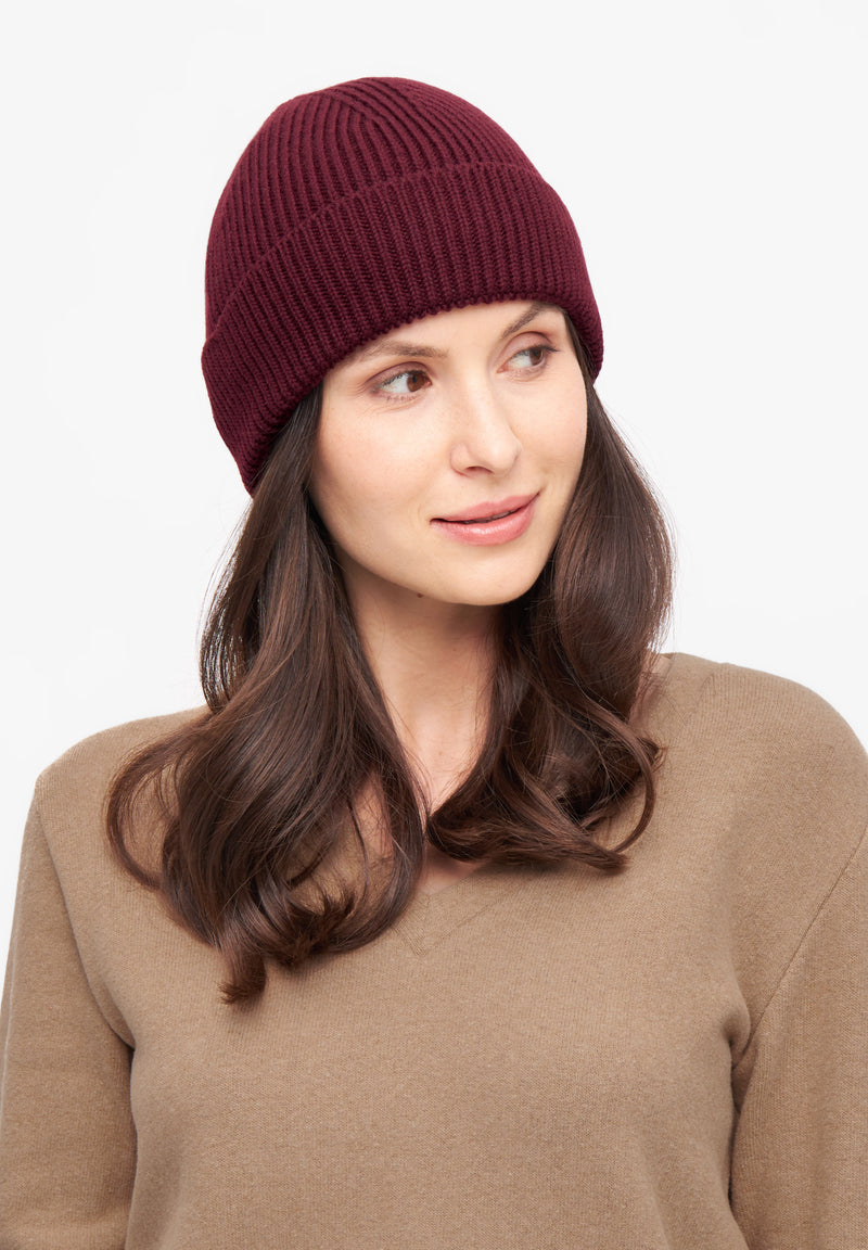 Givn Berlin Beanie GBHEKTOR aus Bio-Merinowolle Beanie Burgundy (Merino)