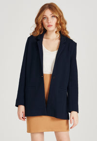 Givn Berlin Blazer NICOLE aus Bio-Baumwolle Blazer Midnight Blue (Structure)