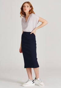 Givn Berlin Bleistiftrock ALISHA aus Bio-Baumwolle Skirt Midnight Blue