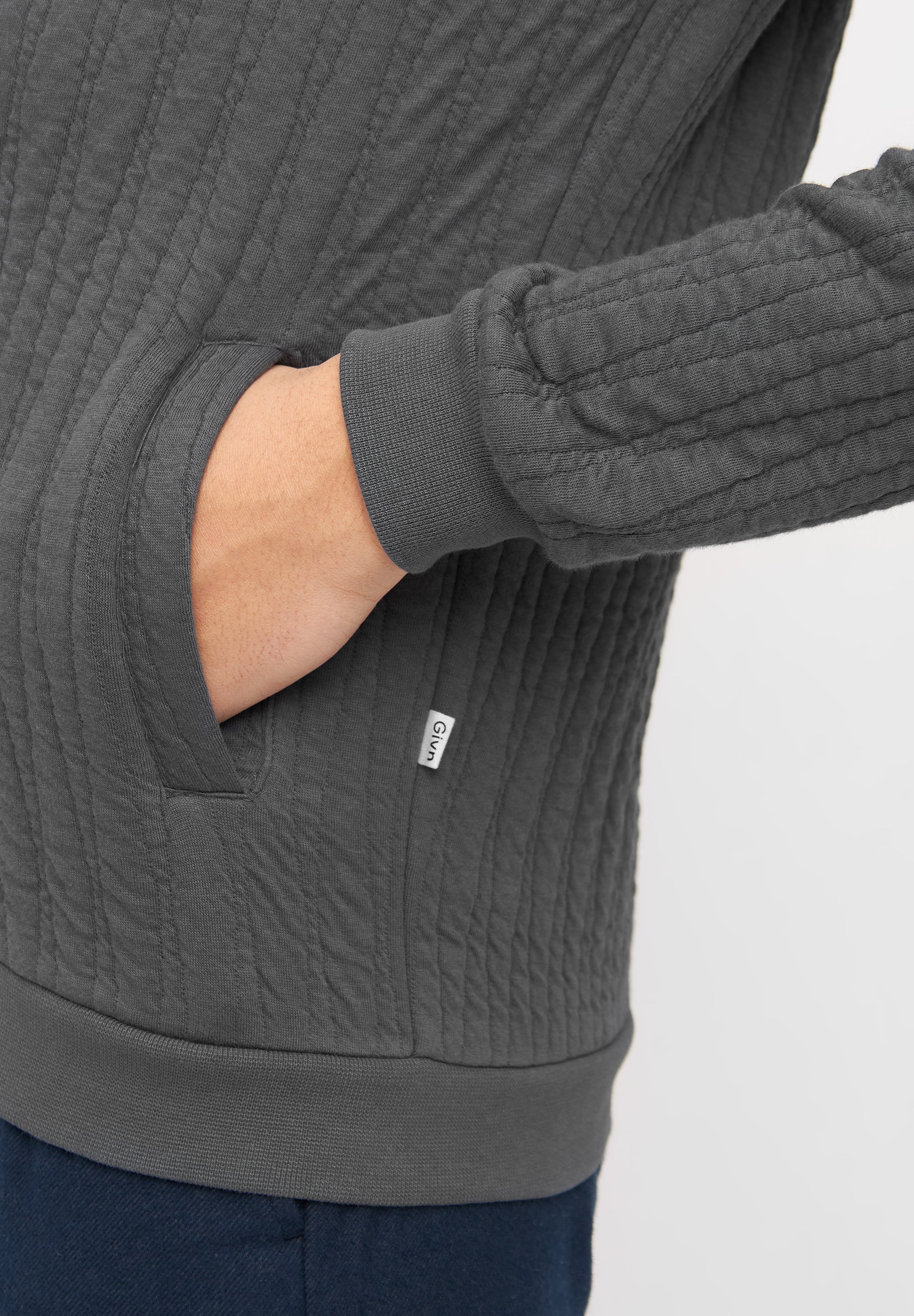 Givn Berlin Blouson CARTER aus Bio-Baumwolle Jacket Shadow Grey (Lines)