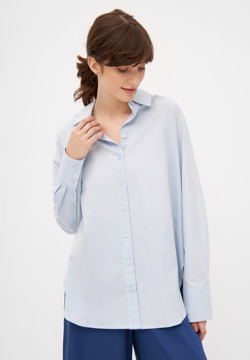 Givn Berlin Bluse GBCOSIMA loose Fit aus Bio-Baumwolle Blouse Light Blue