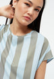 Givn Berlin Bluse GBFENNA aus LENZING™ ECOVERO™ Blouse Ice Water Blue / Faded Olive (Stripes)