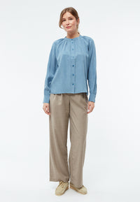 Givn Berlin Bluse GBSMILLA mit Puffärmeln aus TENCEL™ mit Peach-Effekt Blouse Cloudy Blue (Tencel)