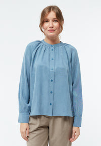 Givn Berlin Bluse GBSMILLA mit Puffärmeln aus TENCEL™ mit Peach-Effekt Blouse Cloudy Blue (Tencel)