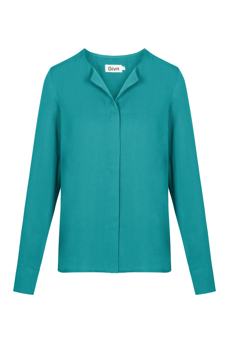 Givn Berlin Bluse ZOE aus TENCEL™ Lyocell Blouse Sea Green (Tencel)