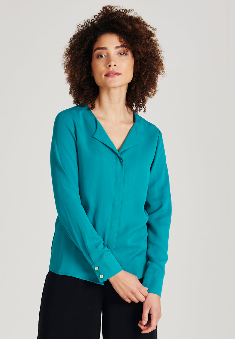 Givn Berlin Bluse ZOE aus TENCEL™ Lyocell Blouse Sea Green (Tencel)