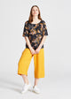 Givn Berlin Blusenshirt ISLA aus LENZING™ ECOVERO™ Blouse Black / Yellow (Flowers)