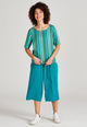 Givn Berlin Blusenshirt ISLA aus LENZING™ ECOVERO™ Blouse Green / Orange (Stripes)