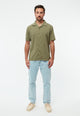 Givn Berlin Bowling-Shirt GBBARIK aus Bio-Baumwoll Seersucker Buttoned Shirt Faded Olive (Structure)