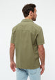 Givn Berlin Bowling-Shirt GBBARIK aus Bio-Baumwoll Seersucker Buttoned Shirt Faded Olive (Structure)