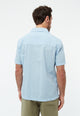 Givn Berlin Bowling-Shirt GBBARIK aus Bio-Baumwoll Seersucker Buttoned Shirt Ice Water Blue (Structure)