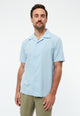 Givn Berlin Bowling-Shirt GBBARIK aus Bio-Baumwoll Seersucker Buttoned Shirt Ice Water Blue (Structure)
