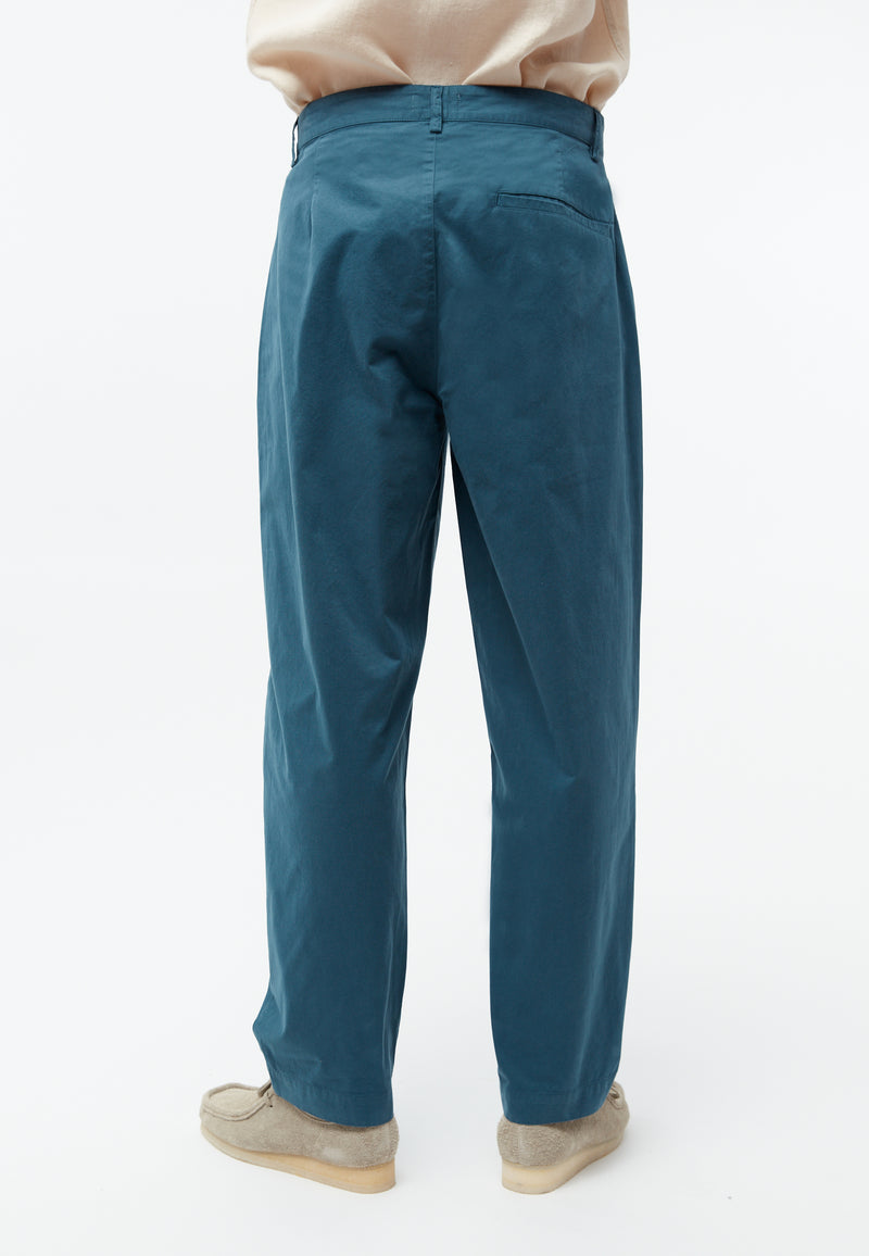 Givn Berlin Bundfaltenhose GBLEWIN relaxed aus Bio-Baumwoll Twill Trousers Basalt