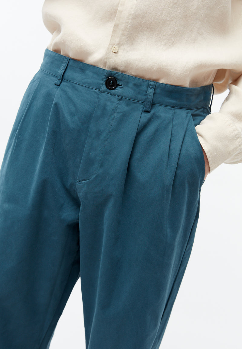 Givn Berlin Bundfaltenhose GBLEWIN relaxed aus Bio-Baumwoll Twill Trousers Basalt