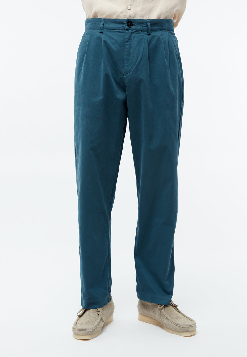 Givn Berlin Bundfaltenhose GBLEWIN relaxed aus Bio-Baumwoll Twill Trousers Basalt