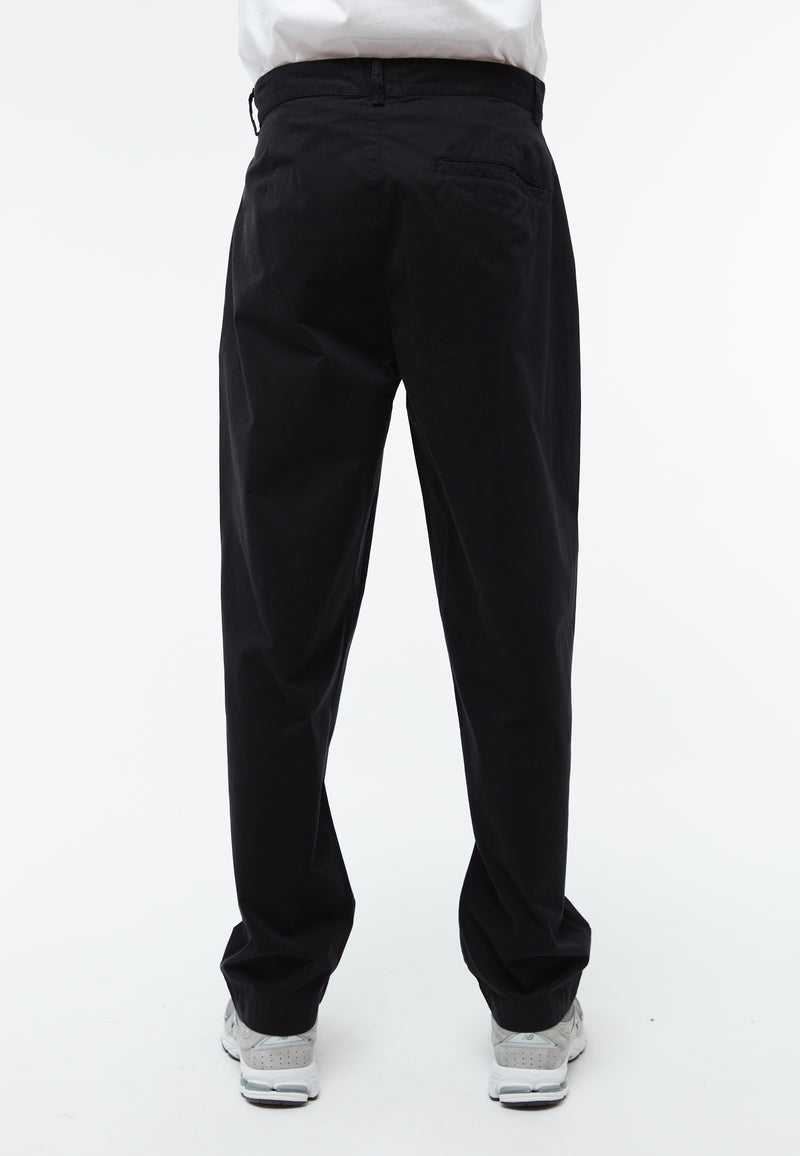 Givn Berlin Bundfaltenhose GBLEWIN relaxed aus Bio-Baumwoll Twill Trousers Black