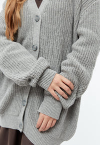 Givn Berlin Cardigan GBRAYA im loose Fit aus recyceltem Wollgemisch Cardigan Mid Grey