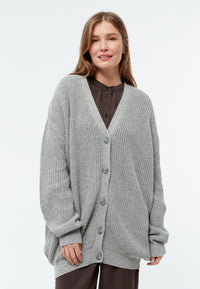 Givn Berlin Cardigan GBRAYA im loose Fit aus recyceltem Wollgemisch Cardigan Mid Grey