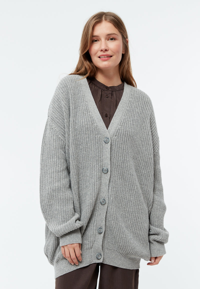 Givn Berlin Cardigan GBRAYA im loose Fit aus recyceltem Wollgemisch Cardigan Mid Grey