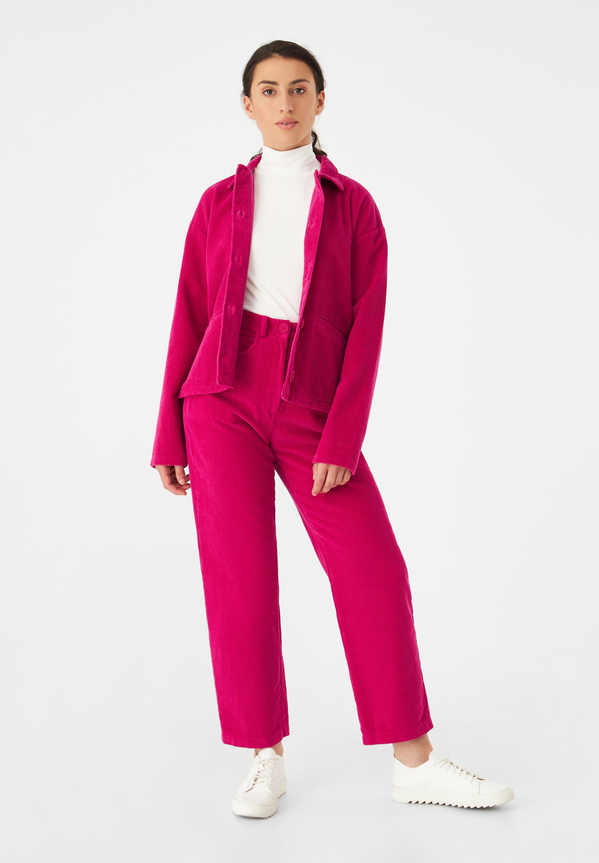 Givn Berlin Cordhose CLAIRE aus Bio-Baumwolle Trousers Berry Pink (Cord)