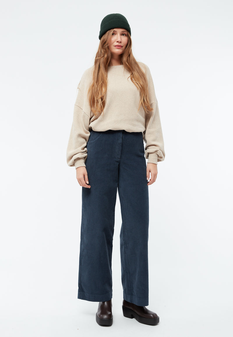 Givn Berlin Cordhose GBELENA in weiter Passform aus Bio-Baumwolle Trousers Midnight Blue (Cord)