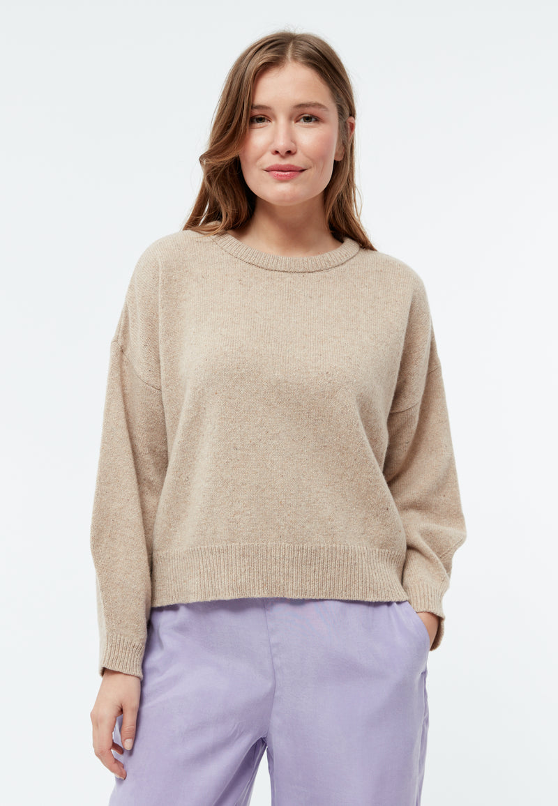 Givn Berlin Cropped Strickpullover GBJELLA aus recyceltem Wollgemisch Sweater Beige