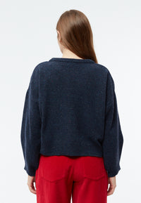 Givn Berlin Cropped Strickpullover GBJELLA aus recyceltem Wollgemisch Sweater Dark Blue