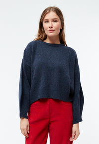 Givn Berlin Cropped Strickpullover GBJELLA aus recyceltem Wollgemisch Sweater Dark Blue
