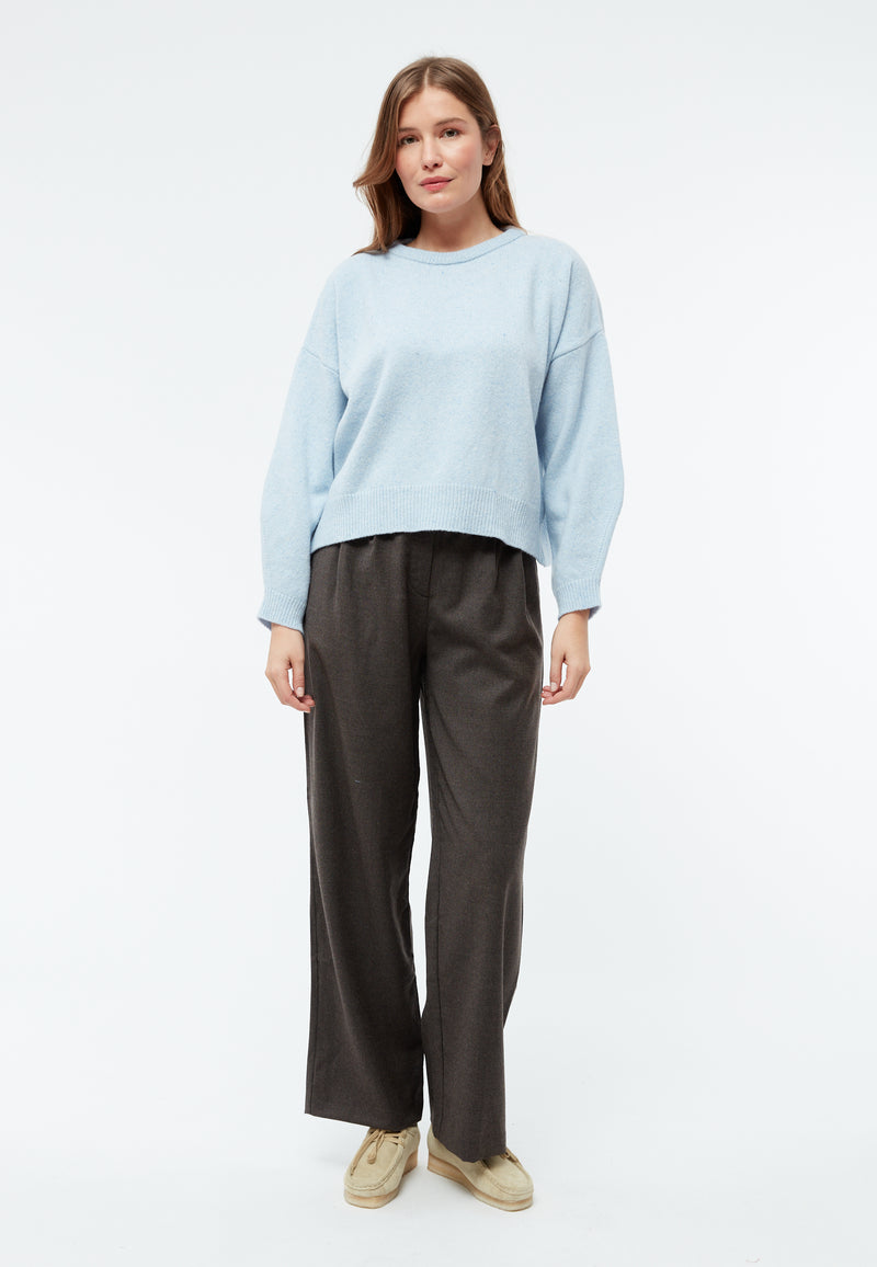 Givn Berlin Cropped Strickpullover GBJELLA aus recyceltem Wollgemisch Sweater Light Blue