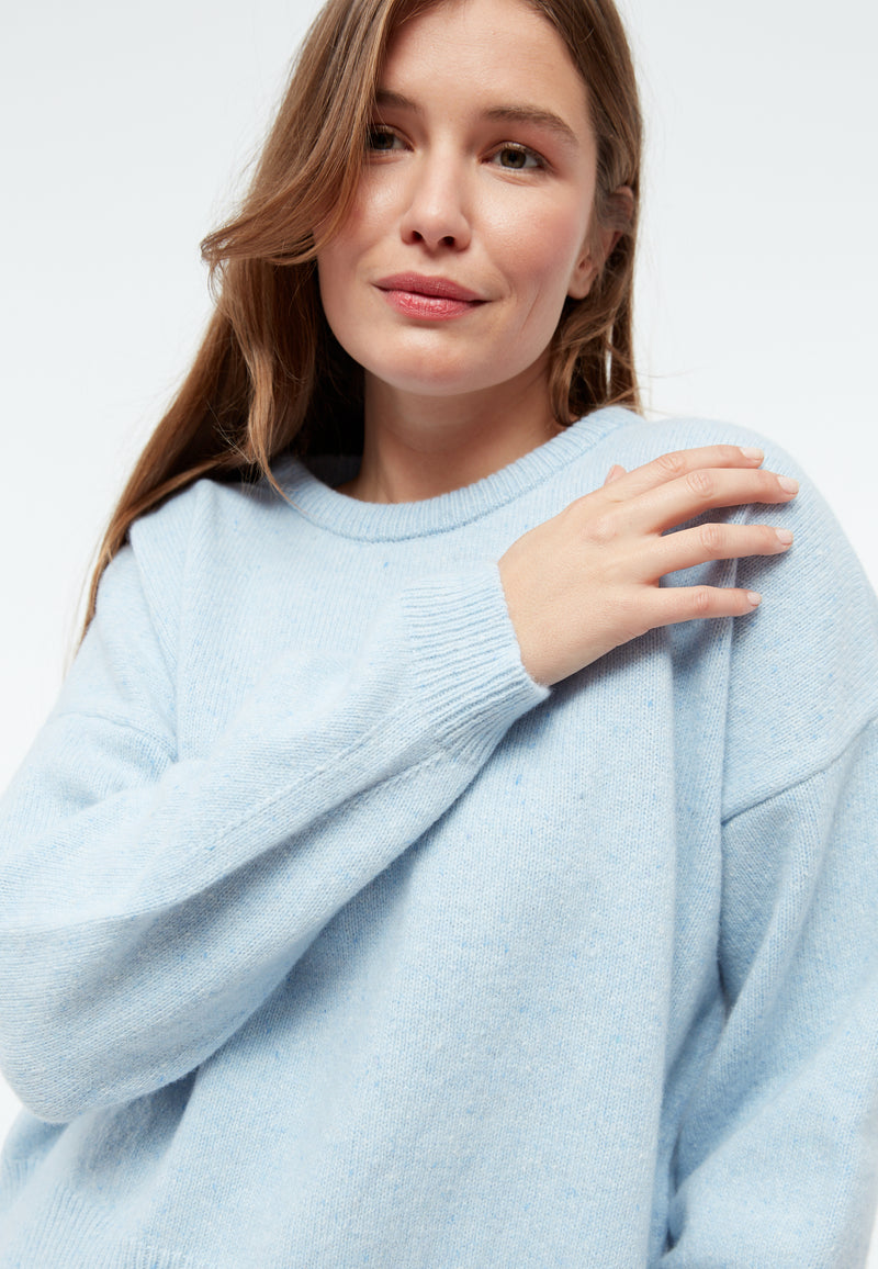 Givn Berlin Cropped Strickpullover GBJELLA aus recyceltem Wollgemisch Sweater Light Blue