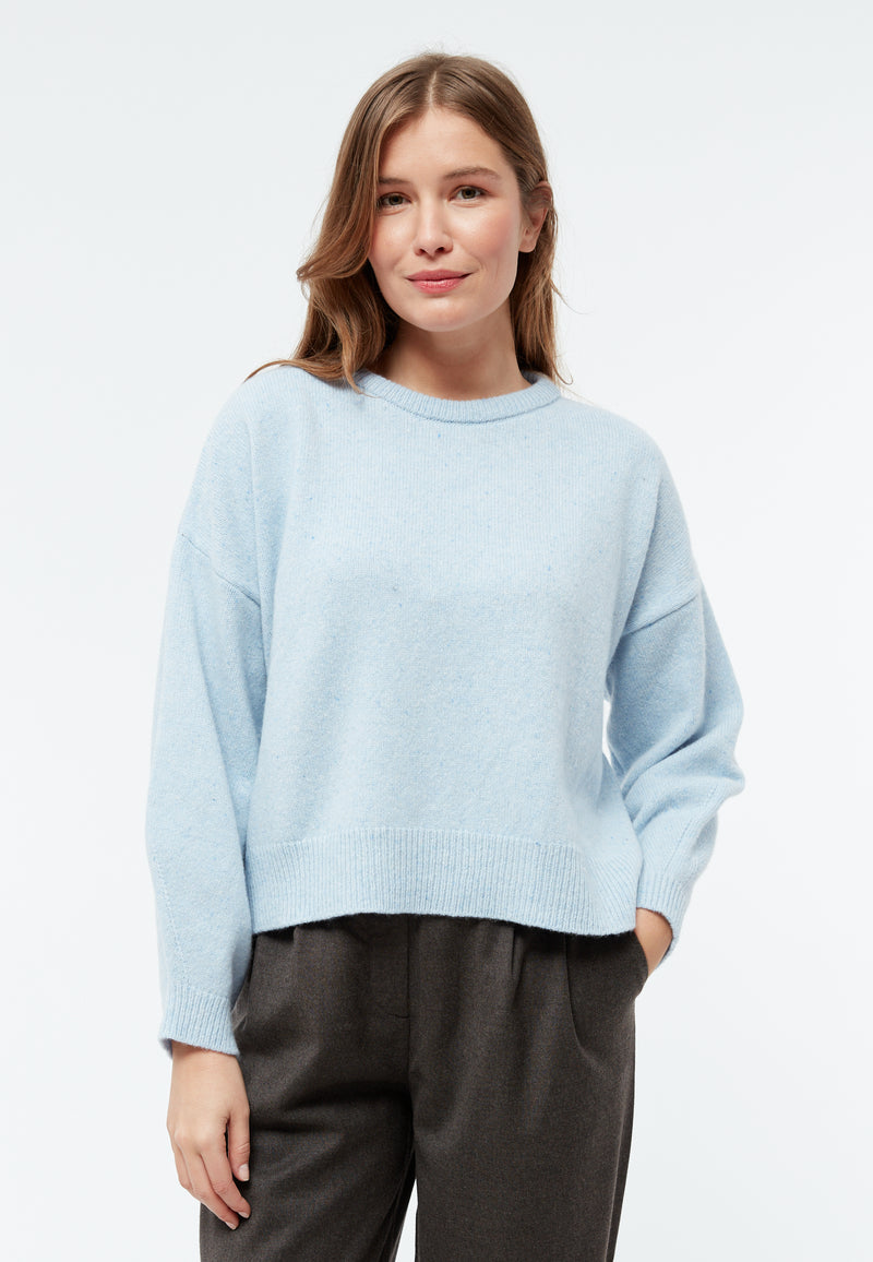 Givn Berlin Cropped Strickpullover GBJELLA aus recyceltem Wollgemisch Sweater Light Blue