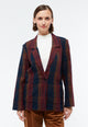 Givn Berlin Flanellblazer EDITH aus Bio-Baumwolle Blazer Blue / Brown / Red (Checked)