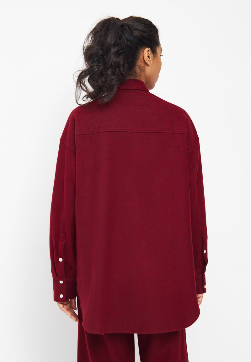 Givn Berlin Flanellhemd COSIMA aus Bio-Baumwolle Blouse Tibetan Red