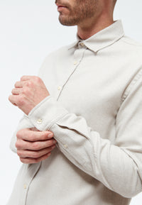 Givn Berlin Flanellhemd GBJOHN in lockerer Passform Buttoned Shirt Beige