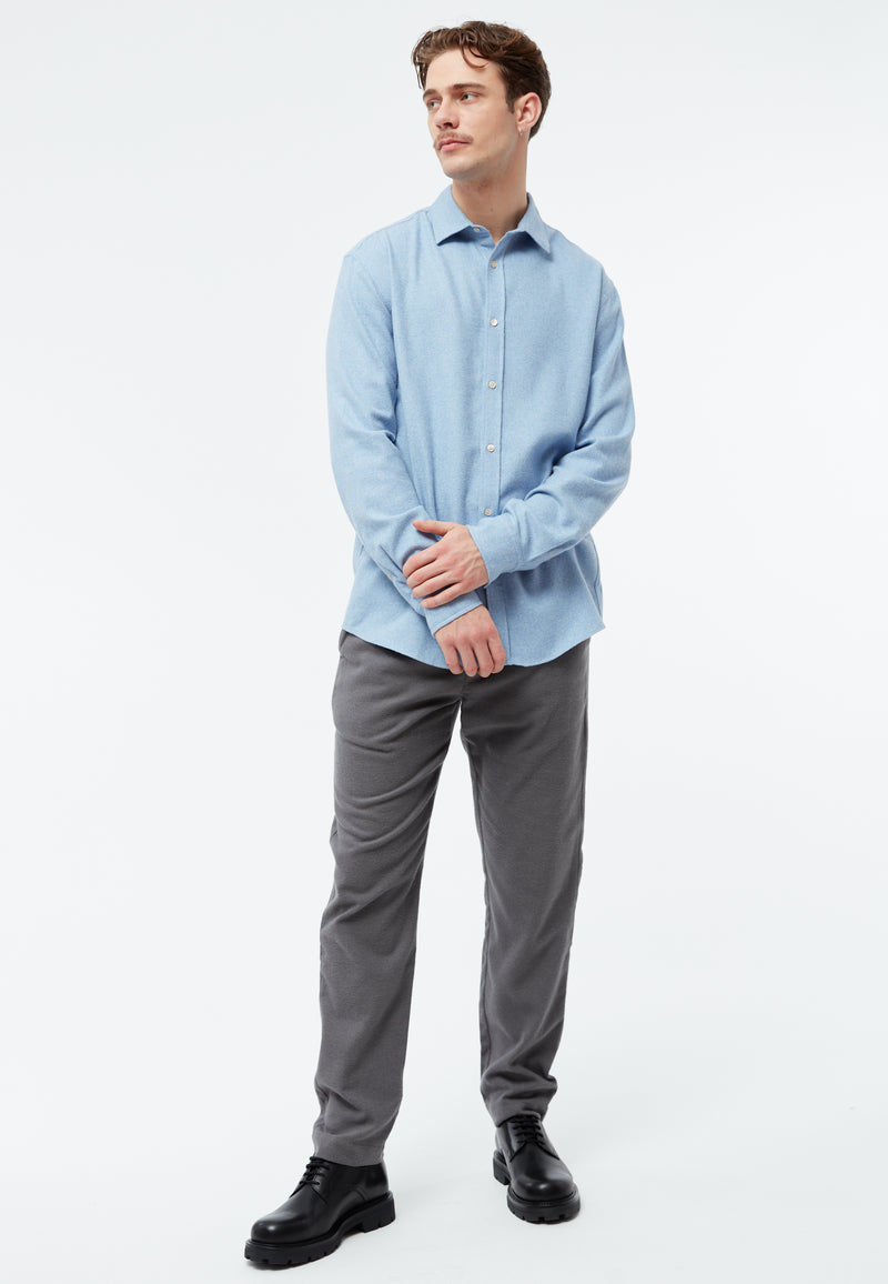 Givn Berlin Flanellhemd GBJOHN in lockerer Passform Buttoned Shirt Light Blue