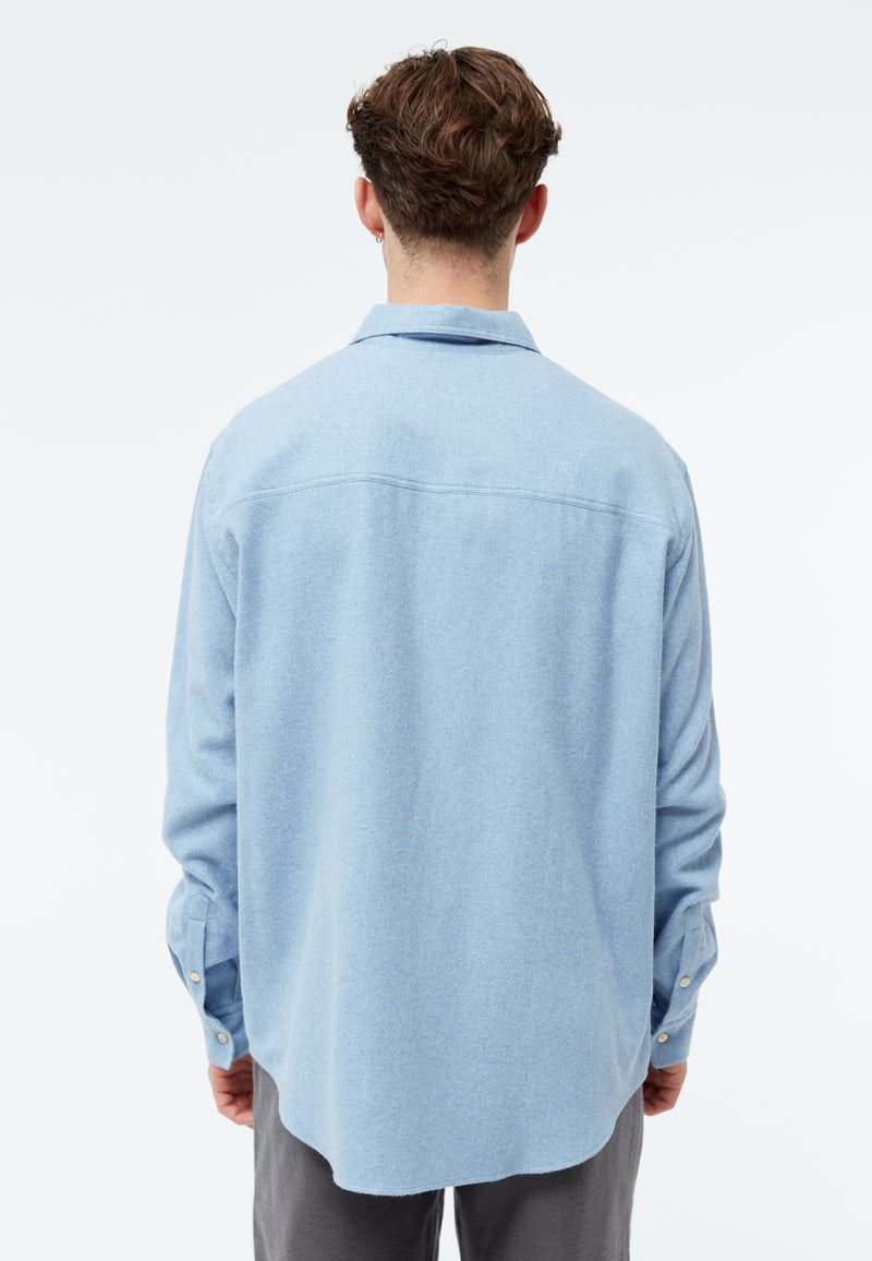 Givn Berlin Flanellhemd GBJOHN in lockerer Passform Buttoned Shirt Light Blue