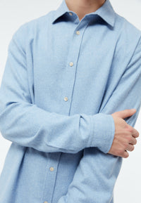 Givn Berlin Flanellhemd GBJOHN in lockerer Passform Buttoned Shirt Light Blue