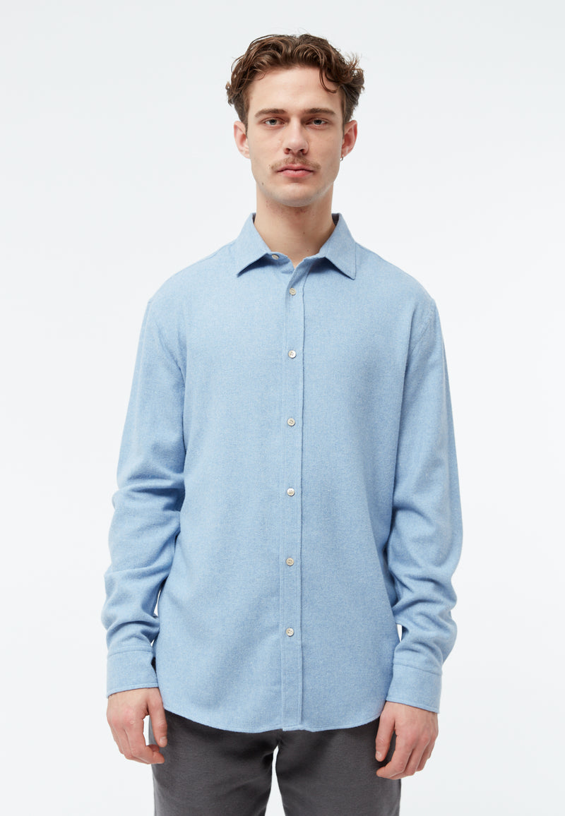 Givn Berlin Flanellhemd GBJOHN in lockerer Passform Buttoned Shirt Light Blue