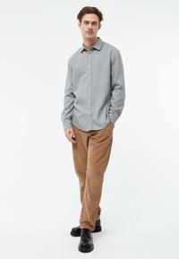 Givn Berlin Flanellhemd GBJOHN in lockerer Passform Buttoned Shirt Mid Grey