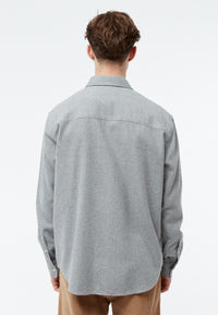 Givn Berlin Flanellhemd GBJOHN in lockerer Passform Buttoned Shirt Mid Grey